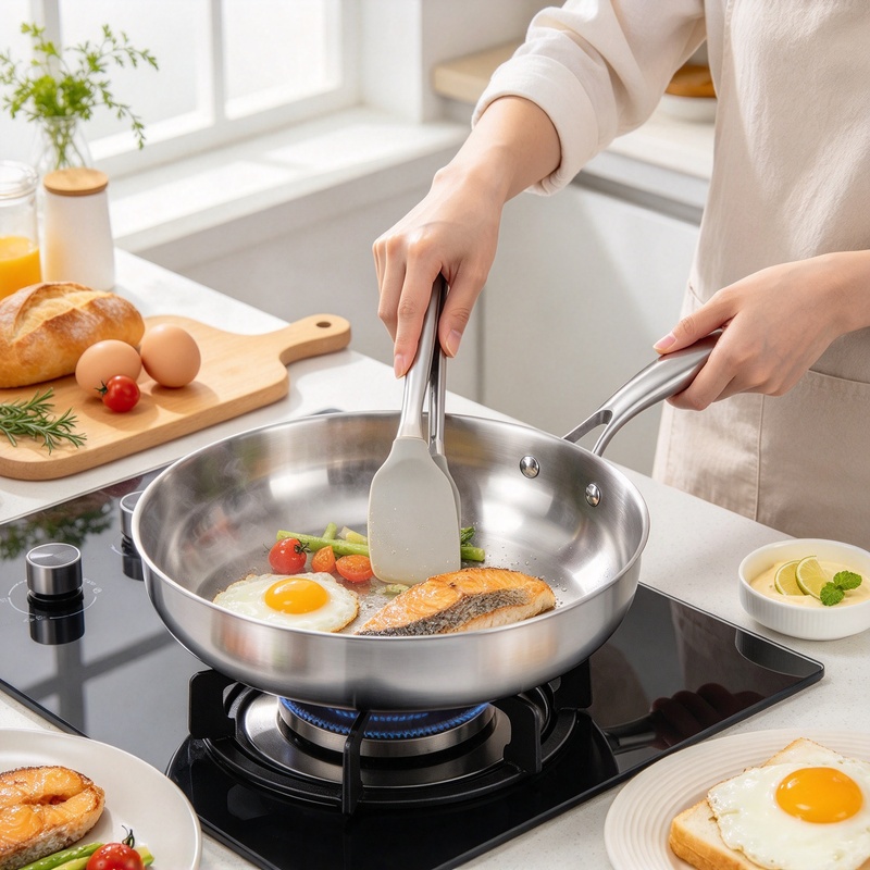 Home Cooking Gas - Poêle wok en acier inoxydable 316